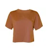 Joeleen Torvick Women's Brown / Neutrals / Yellow Cropped Box Top Tee - Rust In Brown/yellow