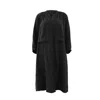 Joeleen Torvick Women's Gathered Linen Midi Shirt Dress - Black In Black
