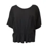 Joeleen Torvick Women's Gathered Reversible Tee - Black In Black