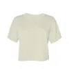 Joeleen Torvick Women's White / Neutrals Cropped Box Top Tee - Cream In White