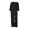 Joeleen Torvick Women's Wide Leg Button Down Belted Jumpsuit - Black In Black