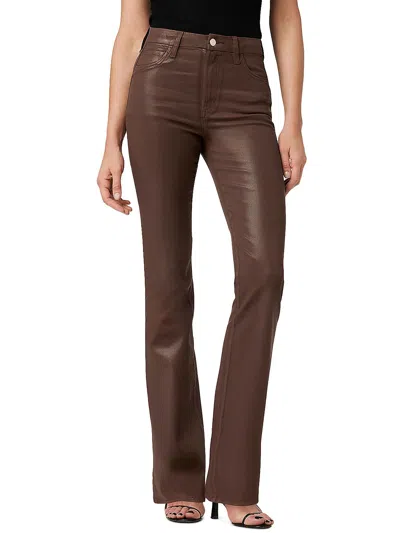 Joe's Hi Honey Womens High Rise Coated Bootcut Jeans In Brown