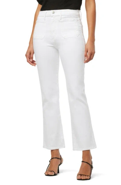 Joe's High Rise Crop Bootcut Jeans In White