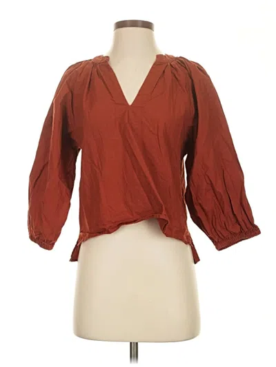 Pre-owned Joe's Jeans 3/4 Sleeve Blouse In Brown