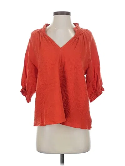 Pre-owned Joe's Jeans 3/4 Sleeve Blouse In Orange