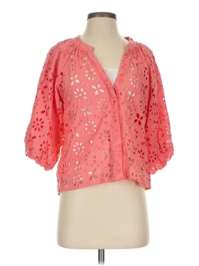 Pre-owned Joe's Jeans 3/4 Sleeve Blouse In Pink
