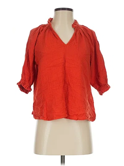 Pre-owned Joe's Jeans 3/4 Sleeve Blouse In Red