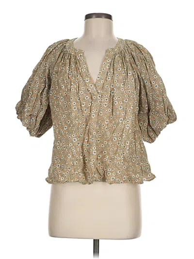 Pre-owned Joe's Jeans 3/4 Sleeve Blouse In Tan