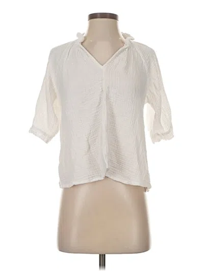 Pre-owned Joe's Jeans 3/4 Sleeve Blouse In White