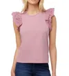 Joe's Jeans Alexis Broderie Top In Dusty Rose Pink