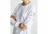 Shop Joe's Jeans Alice Lace Up Sleeve Cotton Sweatshirt In White