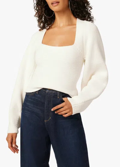 Joe's Jeans Alice Square Neck Long Sleeve Sweater In White