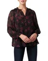 Joe's Jeans Arwel Shirred Georgette Blouse In Multi