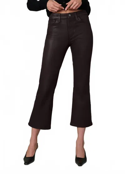 Joe's Jeans Callie Cropped Bootcut Coated Pants In Dark Chocolate In Brown
