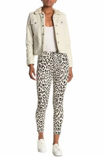 Joe's Jeans Charlie High Rise Leopard Print Coated Skinny Jeans In White, Black In Multi
