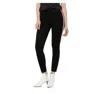 Joe's Jeans Charlie High Rise Side Faux Leather Stripe Skinny Jeans In Black In Black