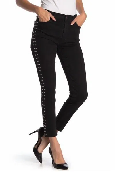 Joe's Jeans Charlie Studded High Rise Skinny Ankle Jeans In Black