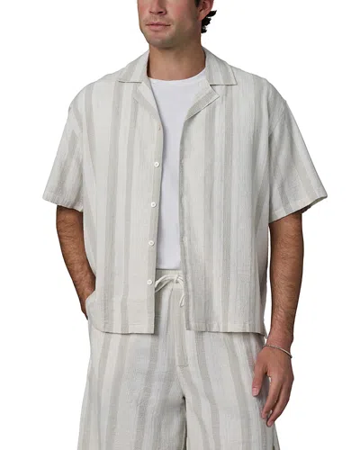 Joe's Jeans Cotton Linen Cabana Dobby Stripe Shirt In Gray