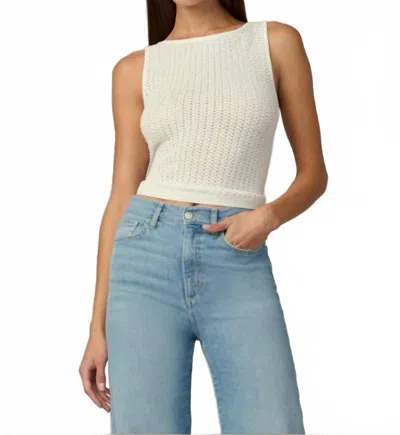 Joe's Jeans Crochet Boatneck Tank In White In Transparent