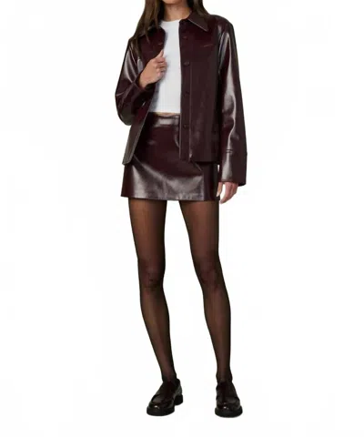 Joe's Jeans Daisy Vegan Leather Jacket In Bordeaux In Black
