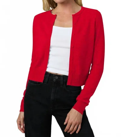 Joe's Jeans Dani Cashmere Cardigan In Holiday Red In Pink