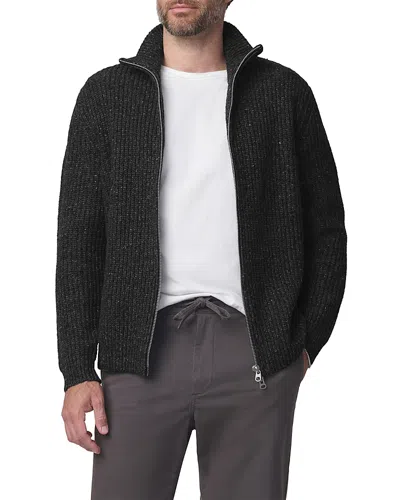 Joe's Jeans Donegal Merino Wool Blend Zip Up Cardigan In Black