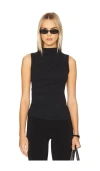 Joe's Jeans The Dove Draped Sleeveless Top In Black