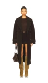 Joe's Jeans Elizabeth Vegan Suede Trench Coat In Brown