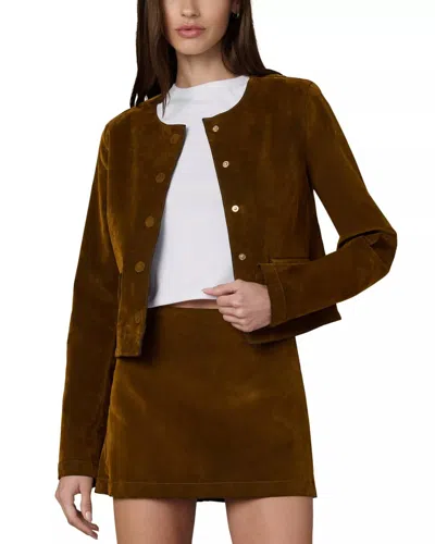 Joe's Jeans Flocked Faux Suede Jacket In Bronze Brown In Burgundy