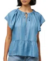 Shop Joe's Jeans Flutter Sleeve Top In Blue