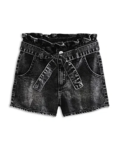 Joe's Jeans Girls' Gia Regular Fit Belted Denim Shorts - Little Kid In Black Galaxy