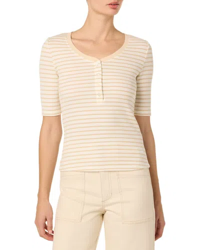 Joe's Jeans Henley Half Sleeve Top In Brown