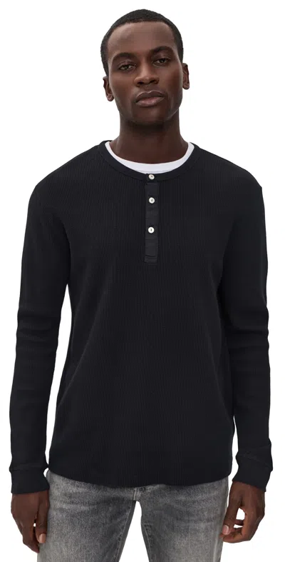 Joe's Jeans Henley Waffle Tee Black