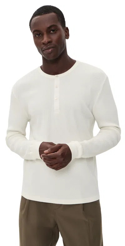 Joe's Jeans Henley Waffle Tee Ecru In White