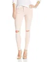 Joe's Jeans Icon Mid Rise Ripped Knees Skinny Jeans In Melon Pink In Multi