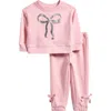 Joe's Jeans Bow Pullover & Joggers In Pink