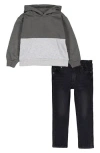 Joe's Jeans Colorblock Hoodie & Jeans Set In Gray