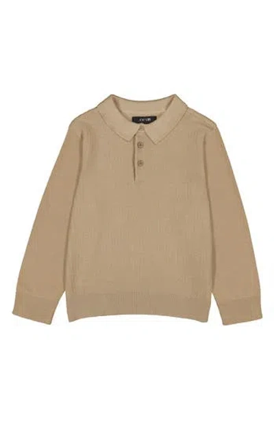 Joe's Jeans Kids'  Cotton Polo Sweater In Brown