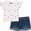 Joe's Jeans Flutter Sleeve T-shirt & Shorts Set In White
