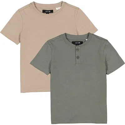 Joe's Jeans Kids' Crewneck & Henley Neck T-shirt Set In Agave
