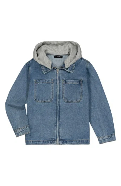 Joe's Jeans Kids' Denim Chore Jacket With Removable Hood In Blue