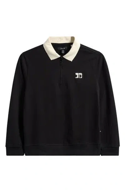 Joe's Jeans Kids' French Terry 1/4 Zip Polo In Black