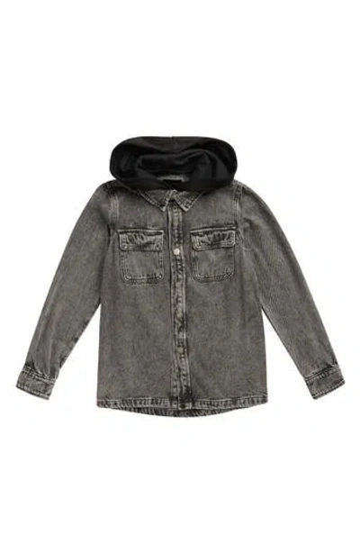 Joe's Jeans Kids' Hooded Denim Jacket In Black