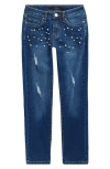 Joe's Jeans Kids' Lara Embellished Straight Leg Jeans In Blue