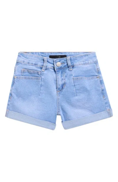 Joe's Jeans Kids' Pleated Rolled Cuff Denim Shorts In Blue