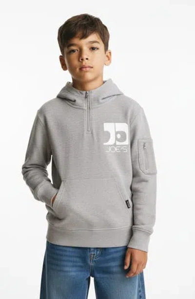 Joe's Jeans Kids' Quarter Zip Fleece Hoodie In Gray