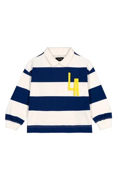 Joe's Jeans Kids' Stripe Long Sleeve Polo In Multi
