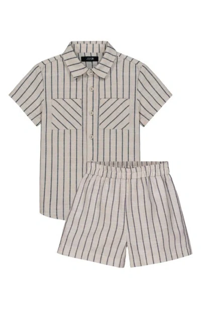 Joe's Jeans Kids' Stripe Shirt & Shorts Set In Nude