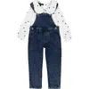 Joe's Jeans Long Sleeve Top & Overalls Set In White