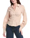 Joe's Jeans Striped Pleated Dress Shirt